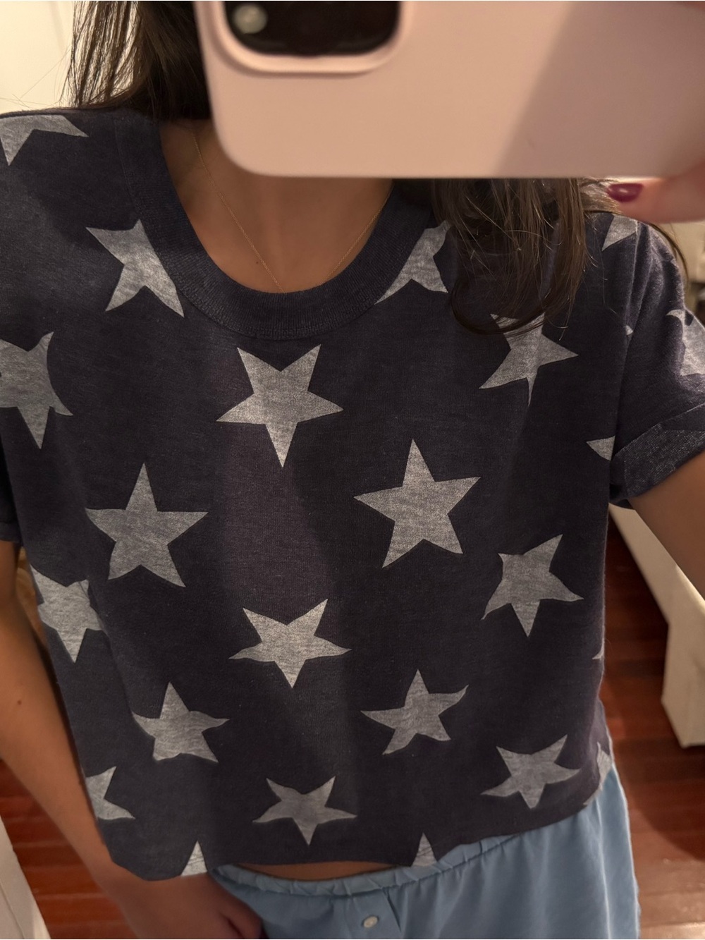 Alternative Navy Blue Star Print Short Sleeve Tee